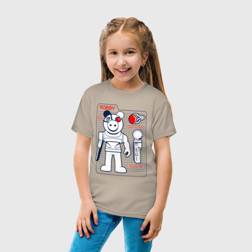 Детская футболка хлопок с принтом ROBLOX PIGGY, вид сбоку #3