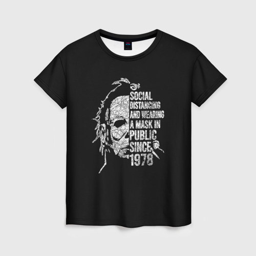 Женская футболка 3D с принтом Michael Myers, вид спереди #2