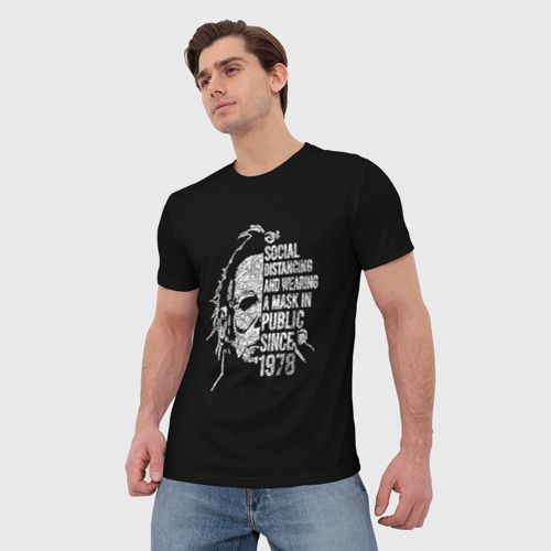 Мужская 3D футболка с принтом Michael Myers, фото на моделе #1