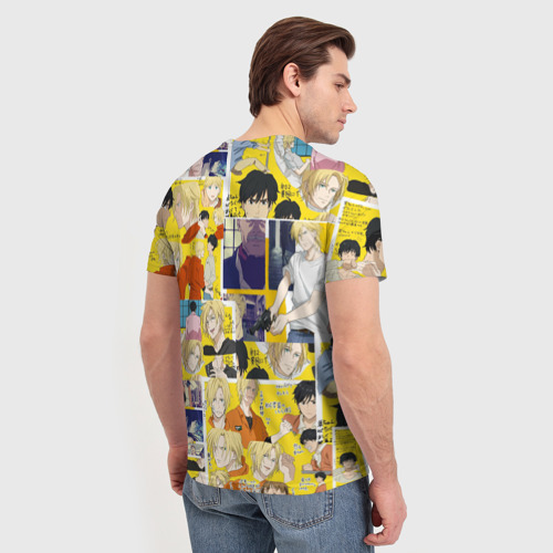 Мужская футболка 3D с принтом BANANA FISH, вид сзади #2