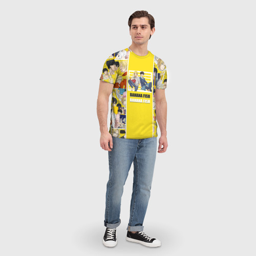 Мужская футболка 3D с принтом BANANA FISH, вид сбоку #3