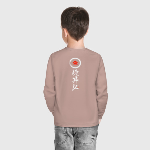 Детский лонгслив хлопок с принтом Ghost of Tsushima, вид сзади #2