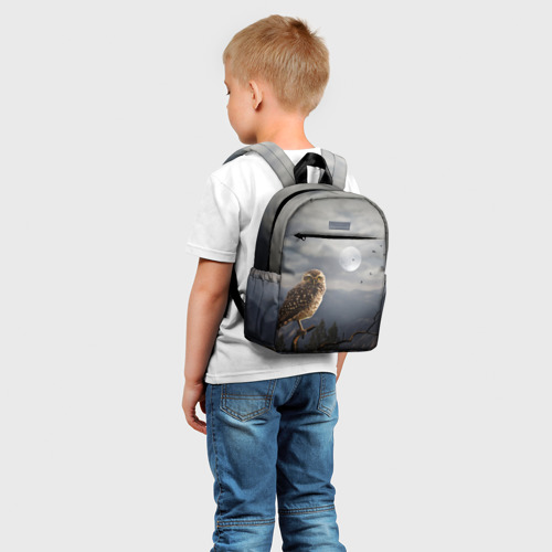 Детский рюкзак 3D с принтом Сова, фото на моделе #1