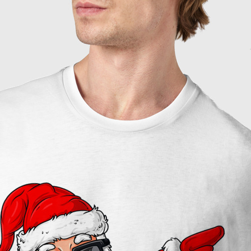 Мужская футболка хлопок с принтом Dabing Santa, фото #4