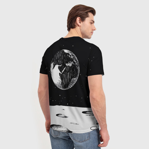 Мужская футболка 3D с принтом Among Us fire, вид сзади #2
