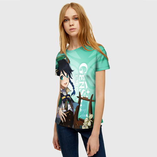 Женская футболка 3D с принтом GENSHIN IMPACT, ВЕНТИ, фото на моделе #1
