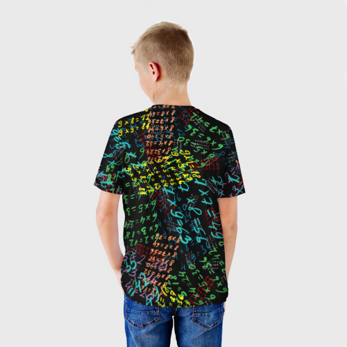 Детская футболка 3D с принтом Таблица умножения, вид сзади #2