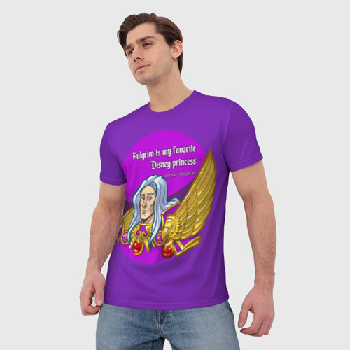 Мужская футболка 3D с принтом А ещё я люблю фиолетовый, фото на моделе #1