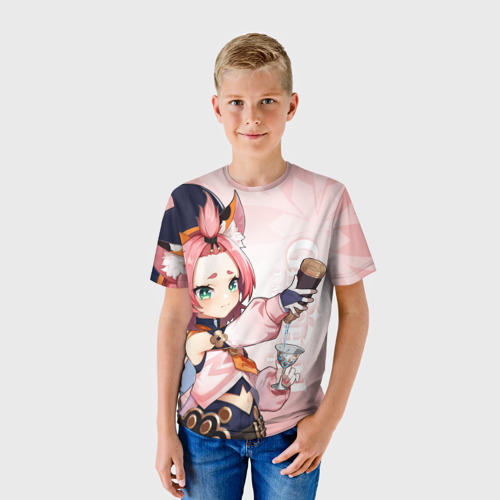 Детская футболка 3D с принтом GENSHIN IMPACT, ДИОНА, фото на моделе #1