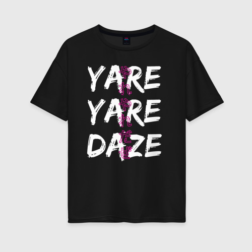 Женская футболка хлопок Oversize с принтом Yare Yare Daze, вид спереди #2