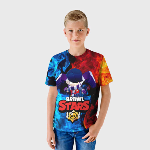 Детская 3D футболка с принтом Brawl Stars Эдгар, фото на моделе #1
