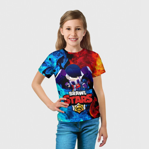Детская 3D футболка с принтом Brawl Stars Эдгар, вид сбоку #3