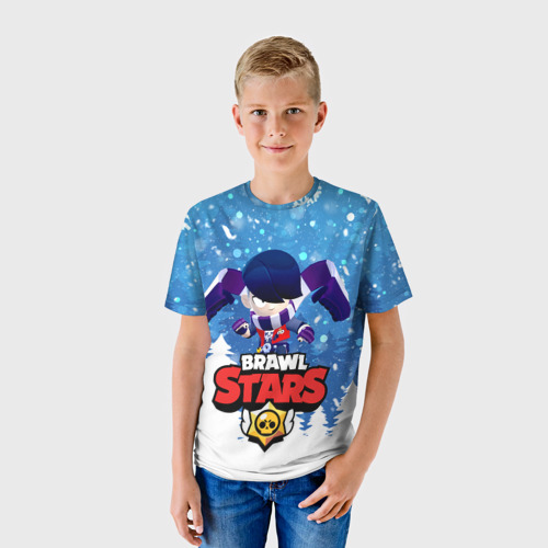 Детская футболка 3D с принтом Brawl Stars Эдгар, фото на моделе #1