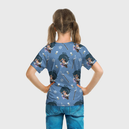 Детская футболка 3D с принтом Genshin Impact, вид сзади #2