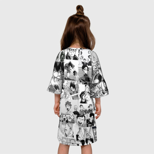 Детское платье 3D с принтом Haikyu pattern, вид сзади #2