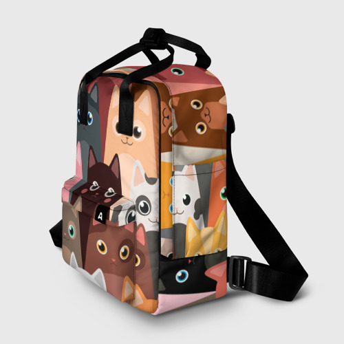Женский рюкзак 3D с принтом Котики мультяшные, фото на моделе #1