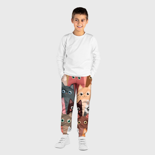 Детские брюки 3D с принтом Котики мультяшные, вид сбоку #3