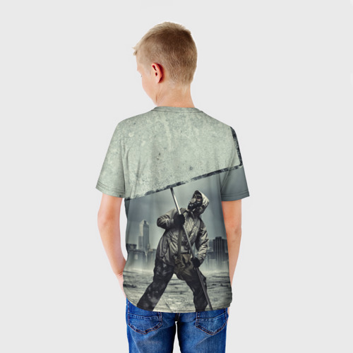Детская футболка 3D с принтом Metro   Exodus, вид сзади #2