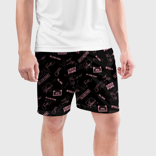 Мужские шорты спортивные с принтом BLACKPINK, фото на моделе #1