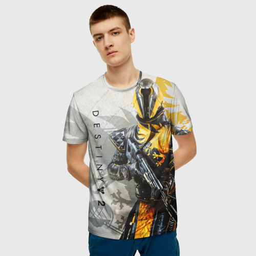 Мужская 3D футболка с принтом DESTINY, WARLOCK, фото на моделе #1