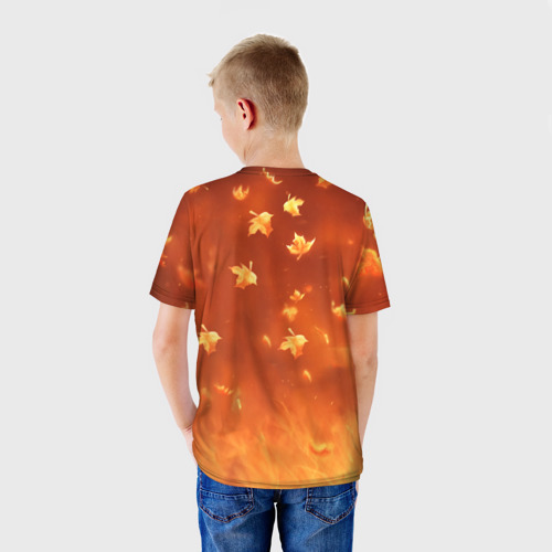Детская футболка 3D с принтом Лисенок, вид сзади #2