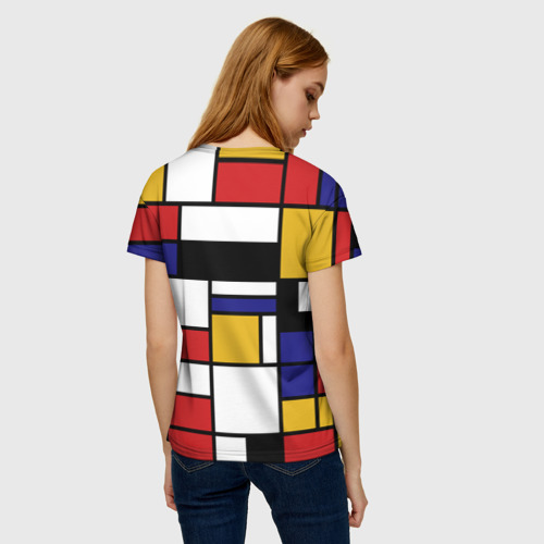 Женская 3D футболка с принтом Color blocking, вид сзади #2
