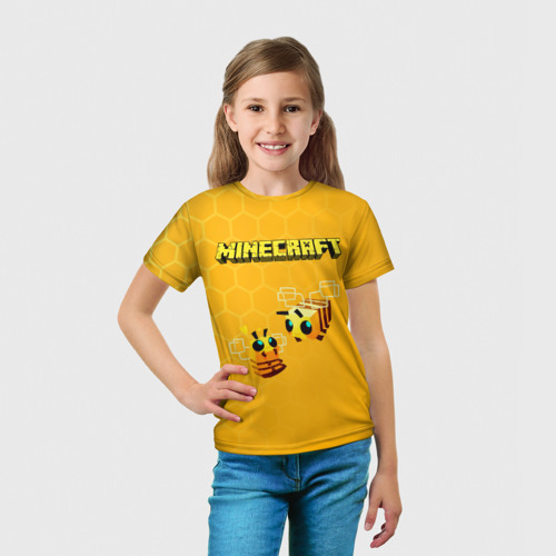 Детская футболка 3D с принтом Minecraft, вид сбоку #3
