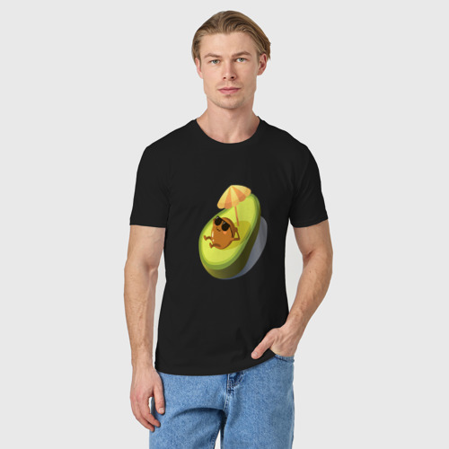 Мужская футболка хлопок с принтом Авокадо, фото на моделе #1