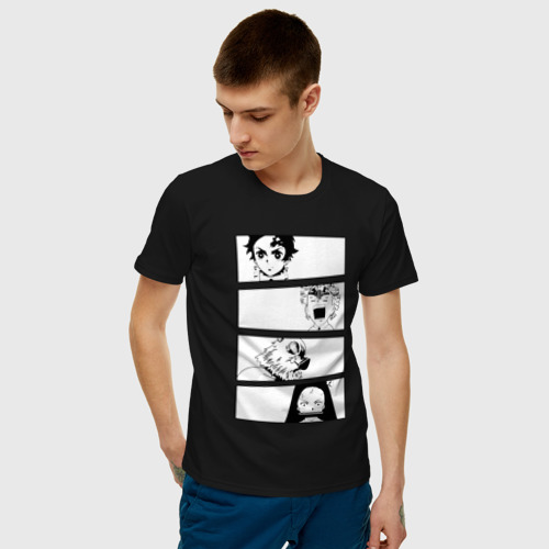 Мужская футболка с принтом Клинок рассекающий демонов, фото на моделе #1