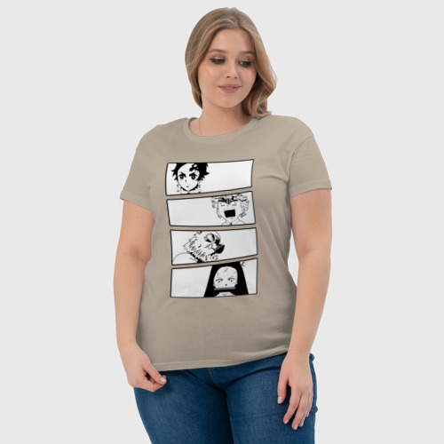 Женская футболка хлопок с принтом Клинок рассекающий демонов, фото #4