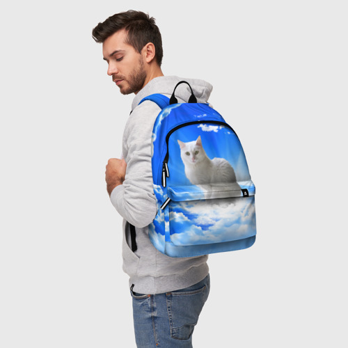 Рюкзак 3D с принтом Кот в облаках, фото на моделе #1