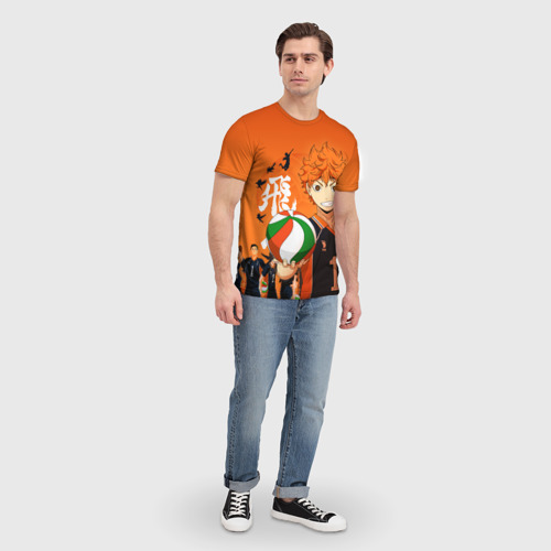 Мужская футболка 3D с принтом Волебольная команда из аниме Haikyuu!!, вид сбоку #3