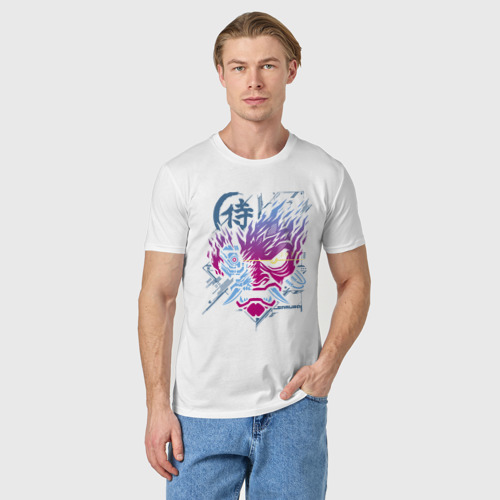Мужская футболка хлопок с принтом Cyberpunk 2077 Геометрия, фото на моделе #1