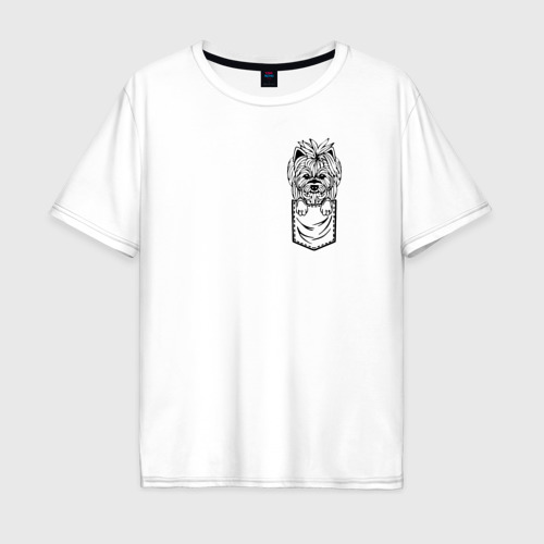 Мужская футболка хлопок Oversize с принтом Йорк в кармашке, вид спереди #2