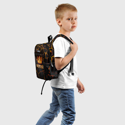 Детский рюкзак 3D с принтом Сергей, вид сзади #1