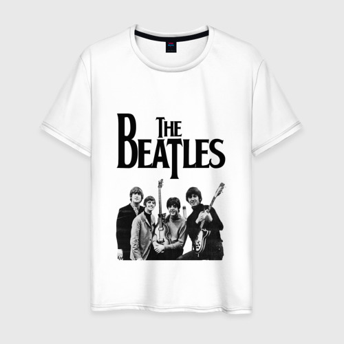 Мужская футболка хлопок с принтом The Beatles, вид спереди #2