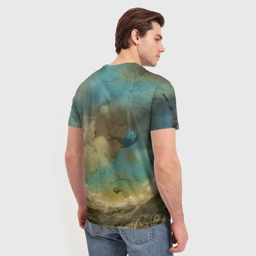 Мужская 3D футболка с принтом Рыба-дирижабль, вид сзади #2