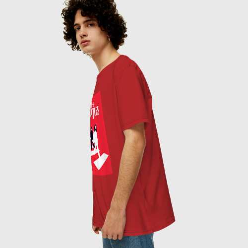 Мужская футболка хлопок Oversize с принтом The Beatles, вид сбоку #3