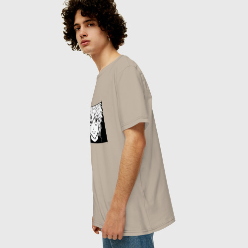 Мужская футболка хлопок Oversize с принтом Киллуа Золдик  Хантер Hunter, вид сбоку #3