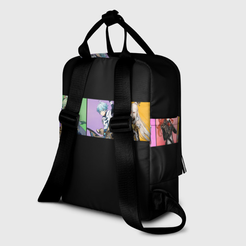 Женский рюкзак 3D с принтом Genshin Impact - Полоса, вид сзади #1