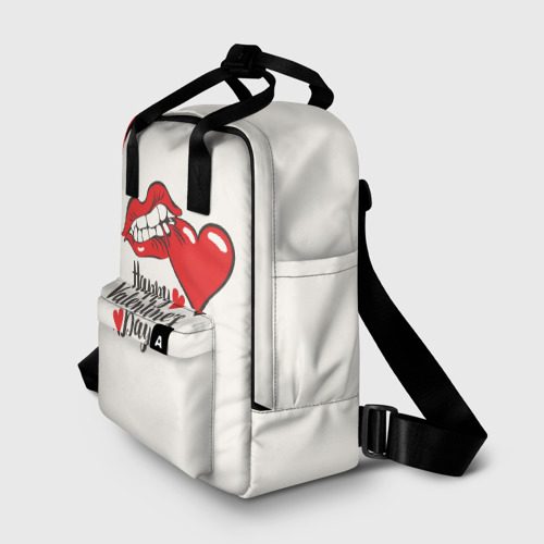 Женский рюкзак 3D с принтом Happy Valentine's Day, фото на моделе #1