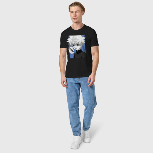 Мужская футболка хлопок с принтом Киллуа, вид сбоку #3