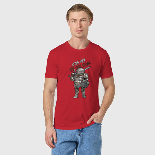 Мужская футболка хлопок с принтом Dark Souls - Siegward, фото на моделе #1
