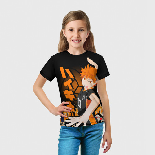 Детская футболка 3D с принтом ВОЛЕЙБОЛ!! / HAIKYUU!!, вид сбоку #3