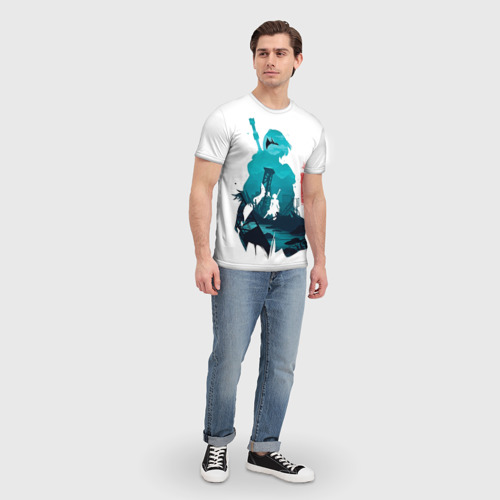 Мужская футболка 3D с принтом Nier Automata 2B, вид сбоку #3