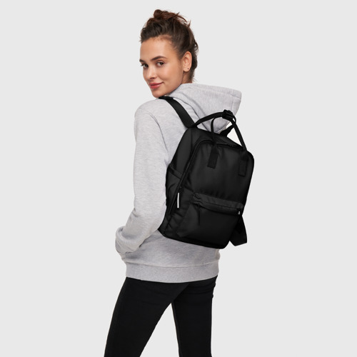 Женский рюкзак 3D с принтом Просто черный цвет, вид сбоку #3