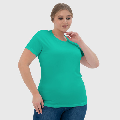 Женская футболка 3D с принтом Бискайский зеленый без рисунка, фото #4