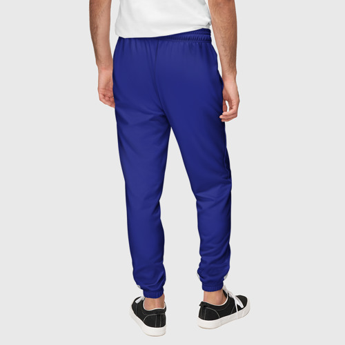 Мужские брюки 3D с принтом Синий, вид сзади #2