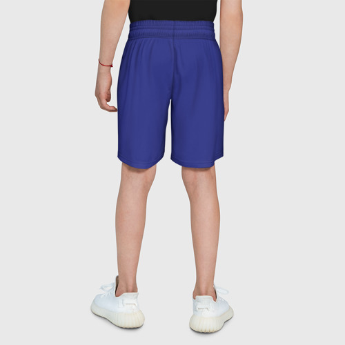 Детские спортивные шорты 3D с принтом Синий, вид сзади #2