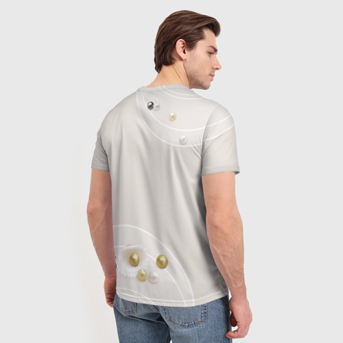 Мужская футболка 3D с принтом Жемчужная свадьба - 30 лет, вид сзади #2
